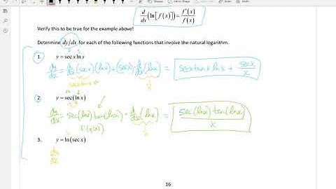 Calculus 1 - 3.9 Derivatives of Exponential and Logarithmic Functions