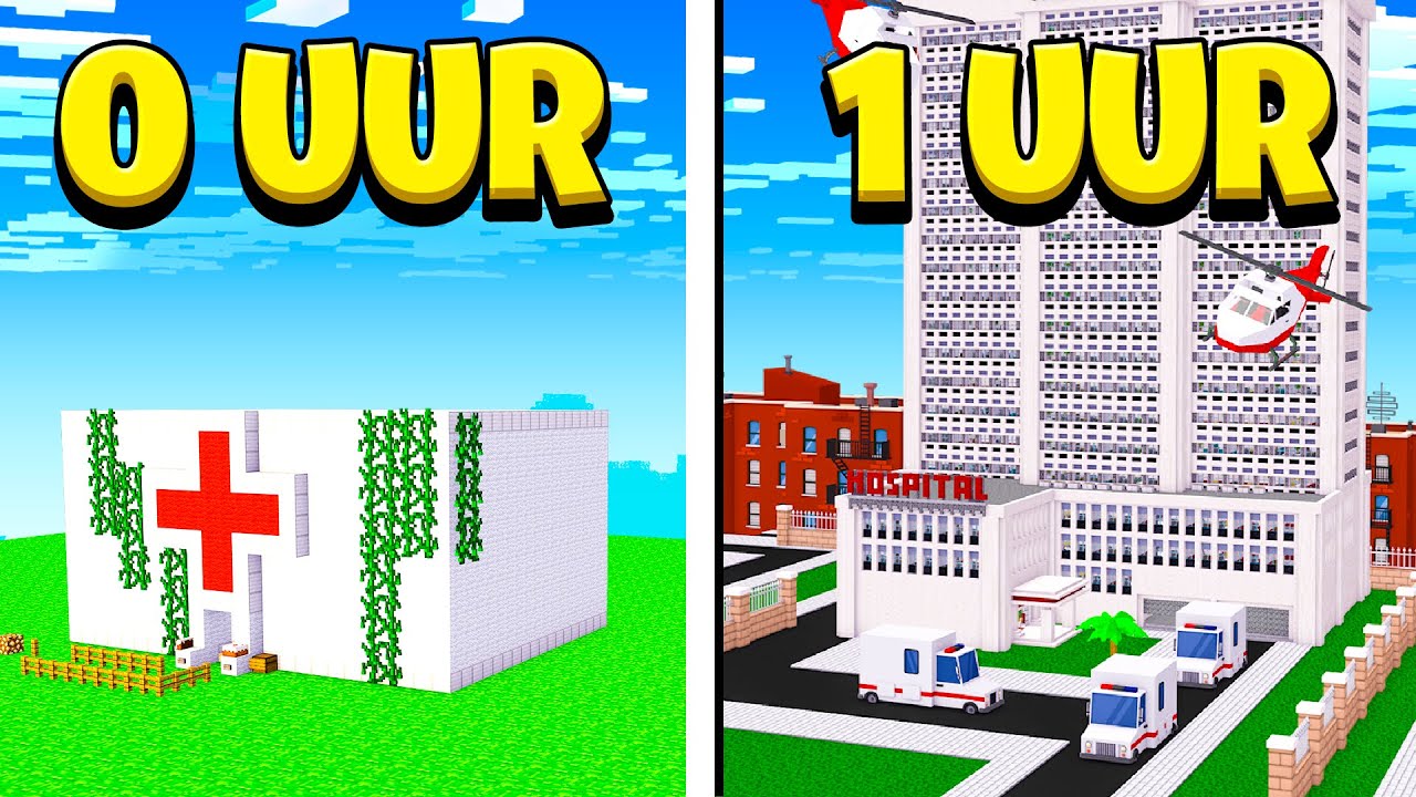 Ik Gaf Mijn Kijkers 1 Uur Om Een Ziekenhuis Te Bouwen In Minecraft