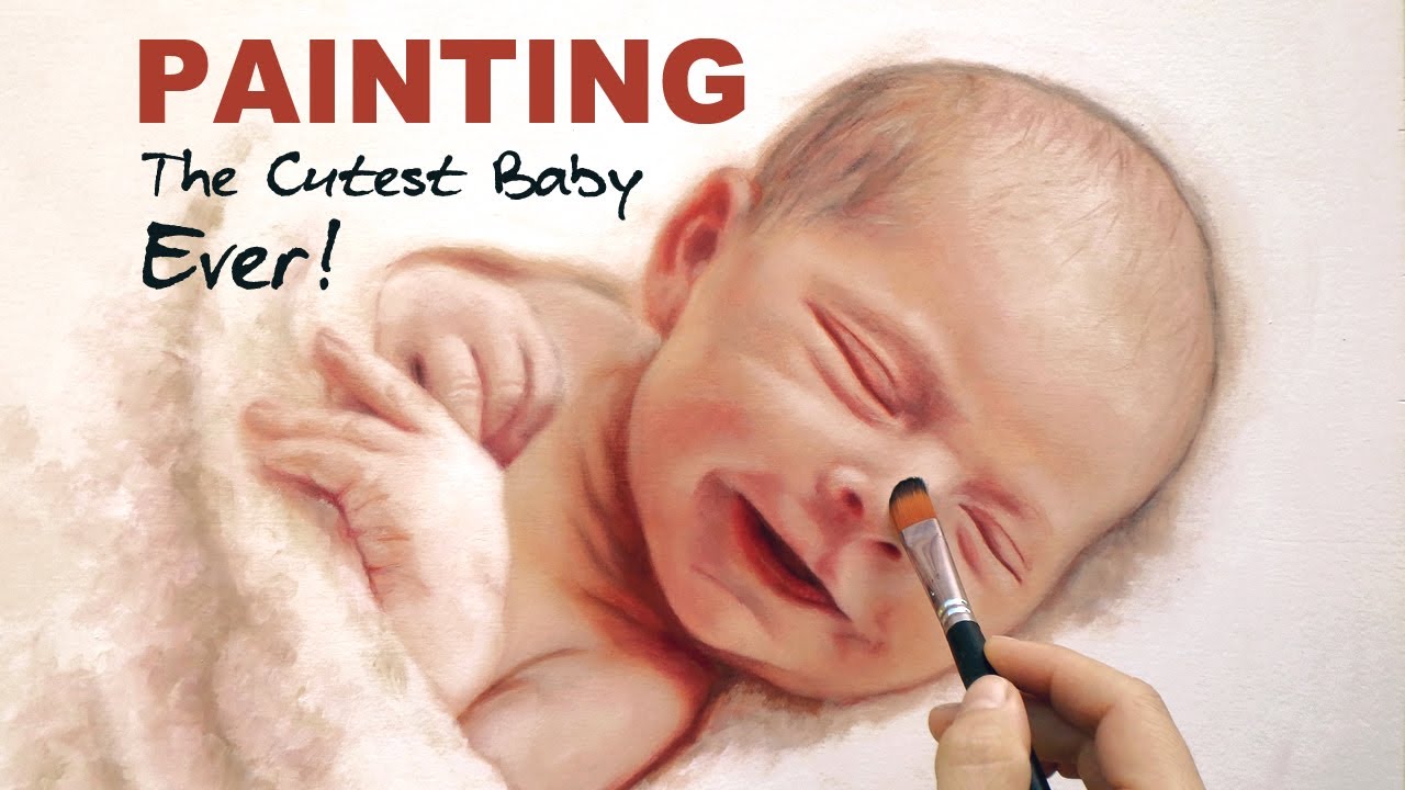 ⁣HOW TO PAINT A BABY ???????? Realistic Portrait Art Demo Video - Newborn by Isabelle Richard