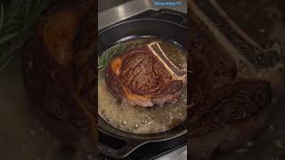 Perfect Steak with Red Wine Sauce 🔥#steak #mediumrare #redwinesauce #foodviral #shorts #fyp