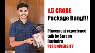 1.5 CRORE package Placement experience talk by Sarang Ravindra at PES University screenshot 5
