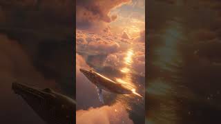 🐋 Ocean Above The Clouds | Sunrise Sky Whales | 4K UHD Vertical #nature