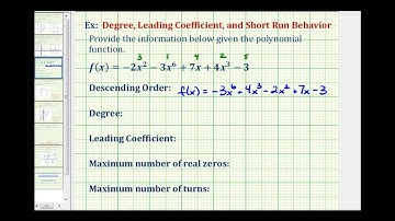 Ex Find Key Information about a Given Polynomial Function