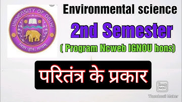 Environmental science परितंत्र के प्रकार ll Dusol 2nd Semester l prog.,hons, IGNOU Ncweb, Non