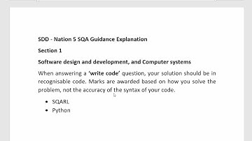 N5 Computing Science SQA Guidance   Design vs Write