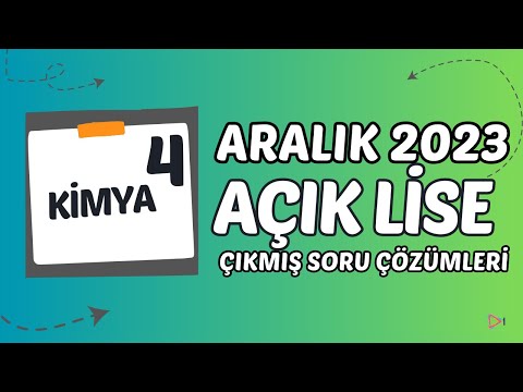 Açık Lise Çıkmış Sorular - Aralık 2023 - Kimya 4