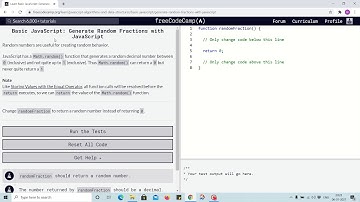 Lesson 103 - generate random fractions - freecodecamp