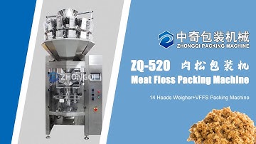 ZQ-520 Meat Floss Food Packing Machine with 14 Heads Weigher
