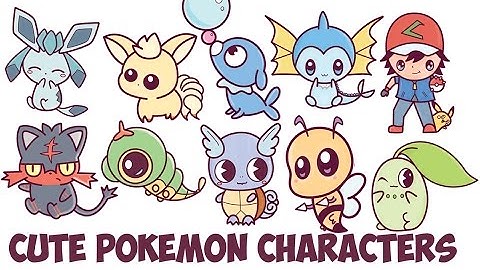 How to Draw Cute Pokemon Characters Chibi Kawaii Easy Step by Step Drawing for Kids and Beginners