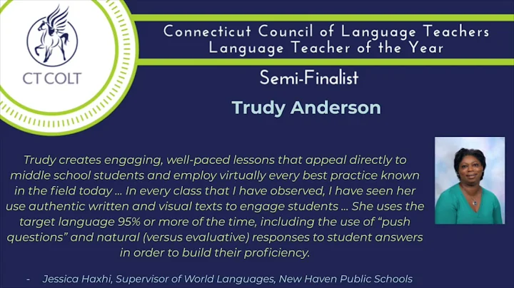 CT COLT Language Teacher of the Year Semi-finalist...