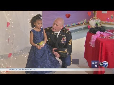 Illinois soldier steps in for girl's late father at daddy-daughter dance