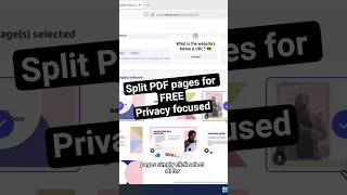 Split PDF pages for FREE #shorts #pdf #pdfeditor #utilate #onlinetools #tools #tool #pdftools