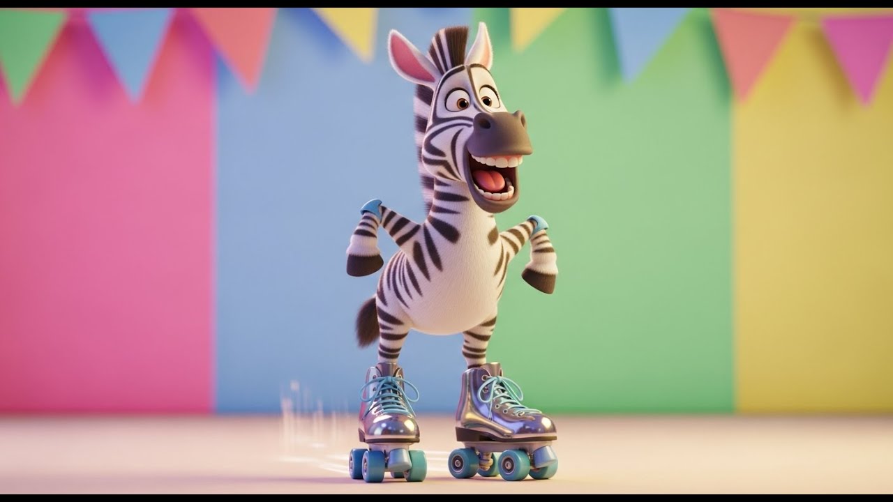 Zoomie Zebra’s Roller Skate Party | Fun Animal Dance Song for Kids | Nursery Rhymes for Children