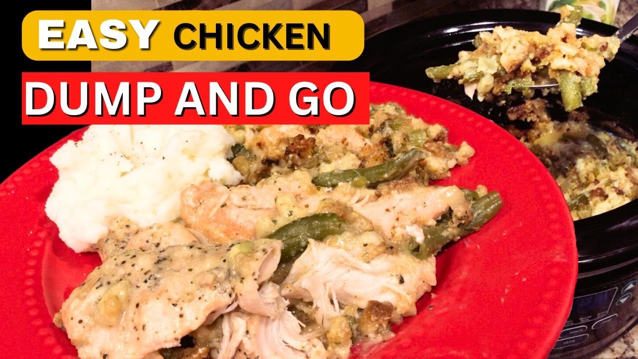 EASIEST Crockpot Chicken & Stuffing Recipe EVER! - YouTube