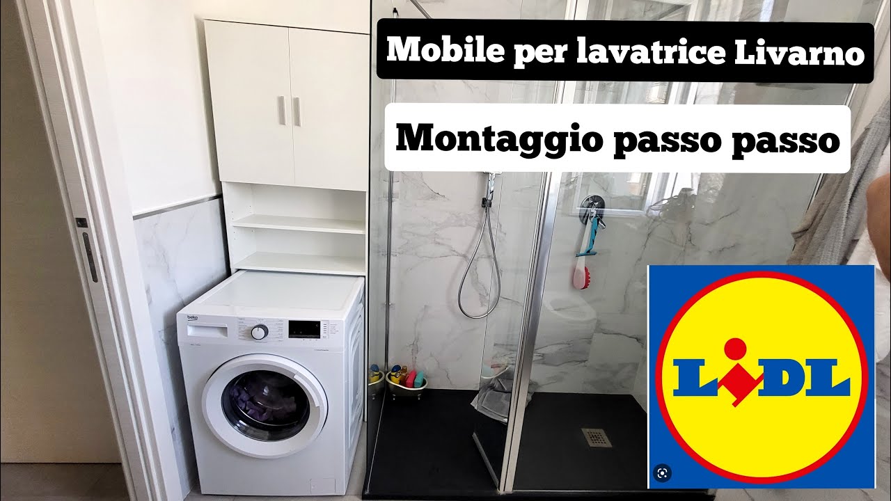 MOBILE SALVASPAZIO PER LAVATRICE LIVARNO MOD.LIVERPOOL, MONTAGGIO PASSO  PASSO, LIDL