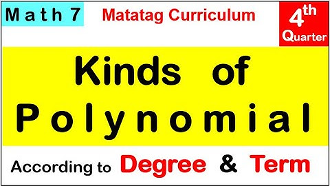 MATH 7 KINDS OF POLYNOMIAL according to degree and terms Fourth (4th) quarter Week 1 #matatag