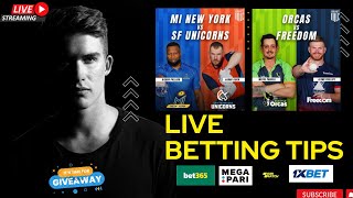 Major League Cricket predictions || betting tips  || 1xbet tricks || bet365 || parimatch telugu