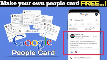 Google People Card: Creat your own virtual visiting card | people card by Google