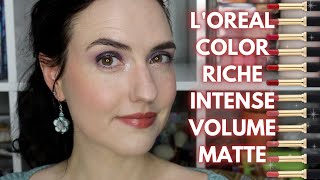 New ish L&#39;Oreal Color Riche Intense Volume Lipstick | Swatches of ALL 12 Shades + Review