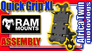 RAM Quick Grip XL | Assembly | Cell Phone Holder | Africa Twin motovlog