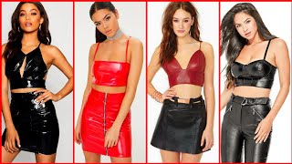 Most likely and gorgeous trending Leather mini skirts outfit ideas