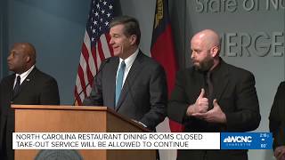 North Carolina governor announces closure of restaurant dining rooms and bars