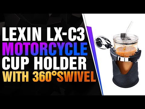 LEXIN LX-C3 Motorcycle Cup Holder with 360°swivel ball-mount, Large Handlebar Drink Holder