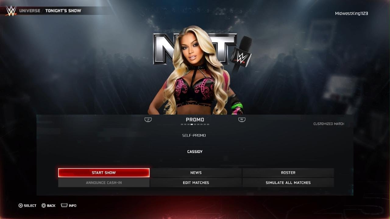 Midwest universe Tuesday night NXT Match Card