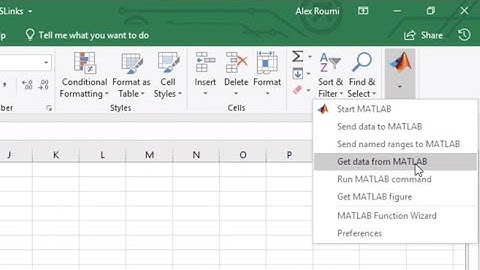 Exchange Data Between MATLAB and Excel
