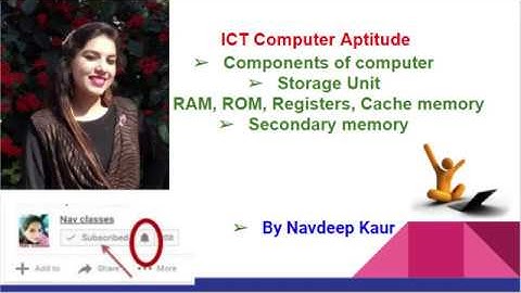 ICT Computer Aptitude- Storage Unit, RAM, ROM, Registers, Cache, Secondary memory | in Hindi Class 8
