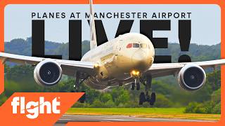 LIVE A380, wet landings, PIA 777 & Evening Heavies! 🧡 Manchester Airport LIVE