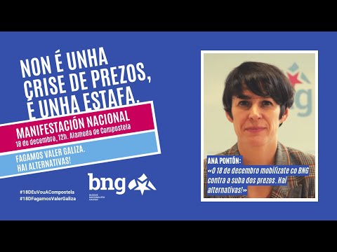 Ana Pont&oacute;n: &laquo;O 18 de decembro mobil&iacute;zate co BNG contra a suba dos prezos. Hai alternativas!&raquo;