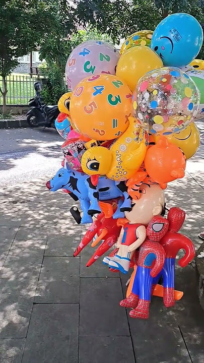 Balloons on the sidewalk