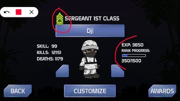 Mini Militia increase experience and rank an skills