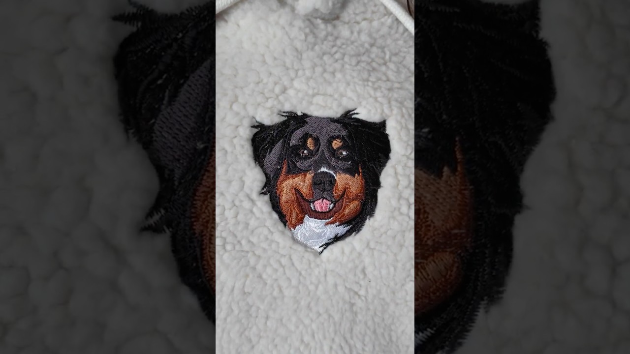 Custom Embroidered Pet Portrait Hoodie from Lucy & Lola Shop!