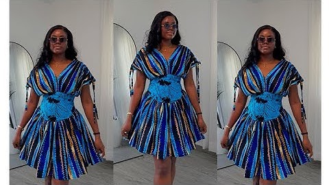 How to make this Overlap Shoulder Ruched dress with basque waistline /drawstring