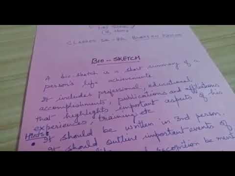 BioSketch Writing | How to write a Bio-Sketch | Examples | Exercise -  YouTube
