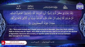 ختمة مرتلة كاملة " الترجمة الفرنسية " 🍃 سورة * النحل * 🍃 القارئ / أحمد ديبان