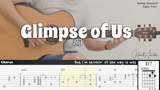 PDF Sample Glimpse of Us - Joji guitar tab & chords by Kenneth Acoustic.