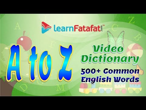 English Vocabulary Words Picture Dictionary for Kids on Alphabet A to Z | In Hindi