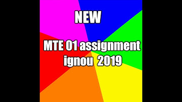 MTE 01 SOLVE ASSIGNMENTS BY IGNOU