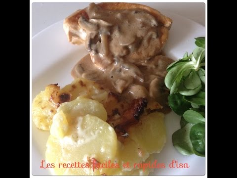 recette-de-blancs-de-poulet-à-la-crème-et-aux-champignons-facile