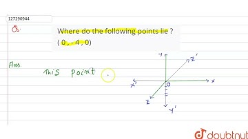 Wheredo the following points lie ?( 0 , - 4 , 0)  | 12 | INTRODUCTION TO THREE-DIMENSIONAL COORD...