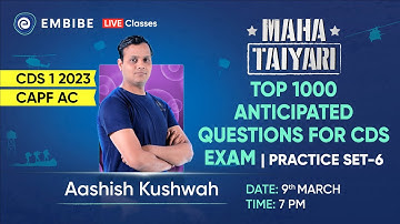 CDS 1 2023 | Top 1000 Most Anticipated Science Questions for CDS Exam | Practice Set-6 | Aashish Sir