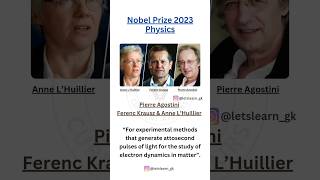 Physics Nobel Prize Winners In 2023.