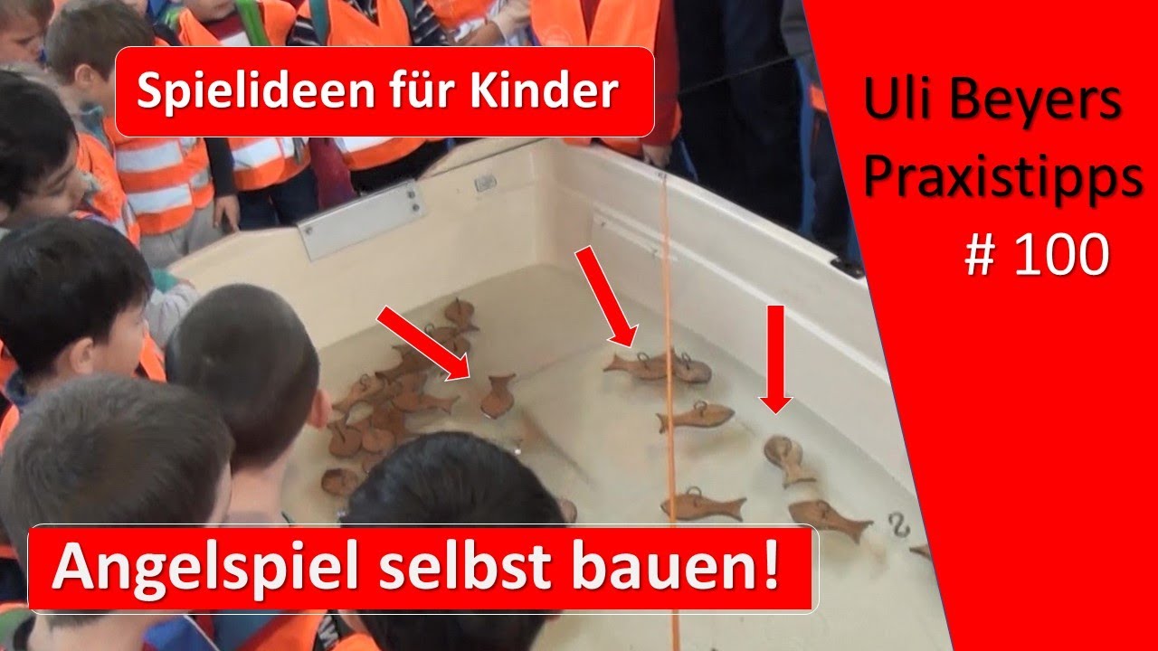 Spiele für Kinder mit Angeln drinnen und draußen