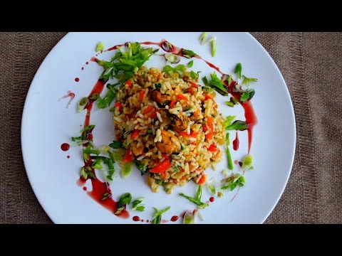 Плов из  мидий.  Рис с мидиями. Как Вкусно приготовить Рис.