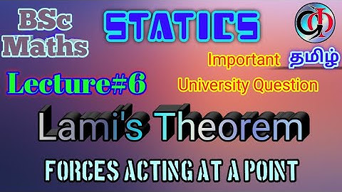 Forces acting at a point Lecture#6|Lami