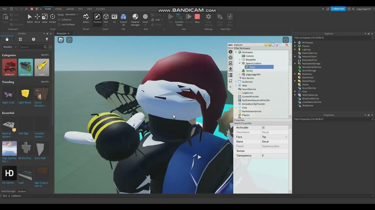 Dex explorer script but its executed on roblox studio youtube