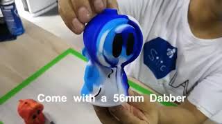 SILICLAB Ghost Silicone Bong Pipe Bubbler Water Pipe with Glass Bowl